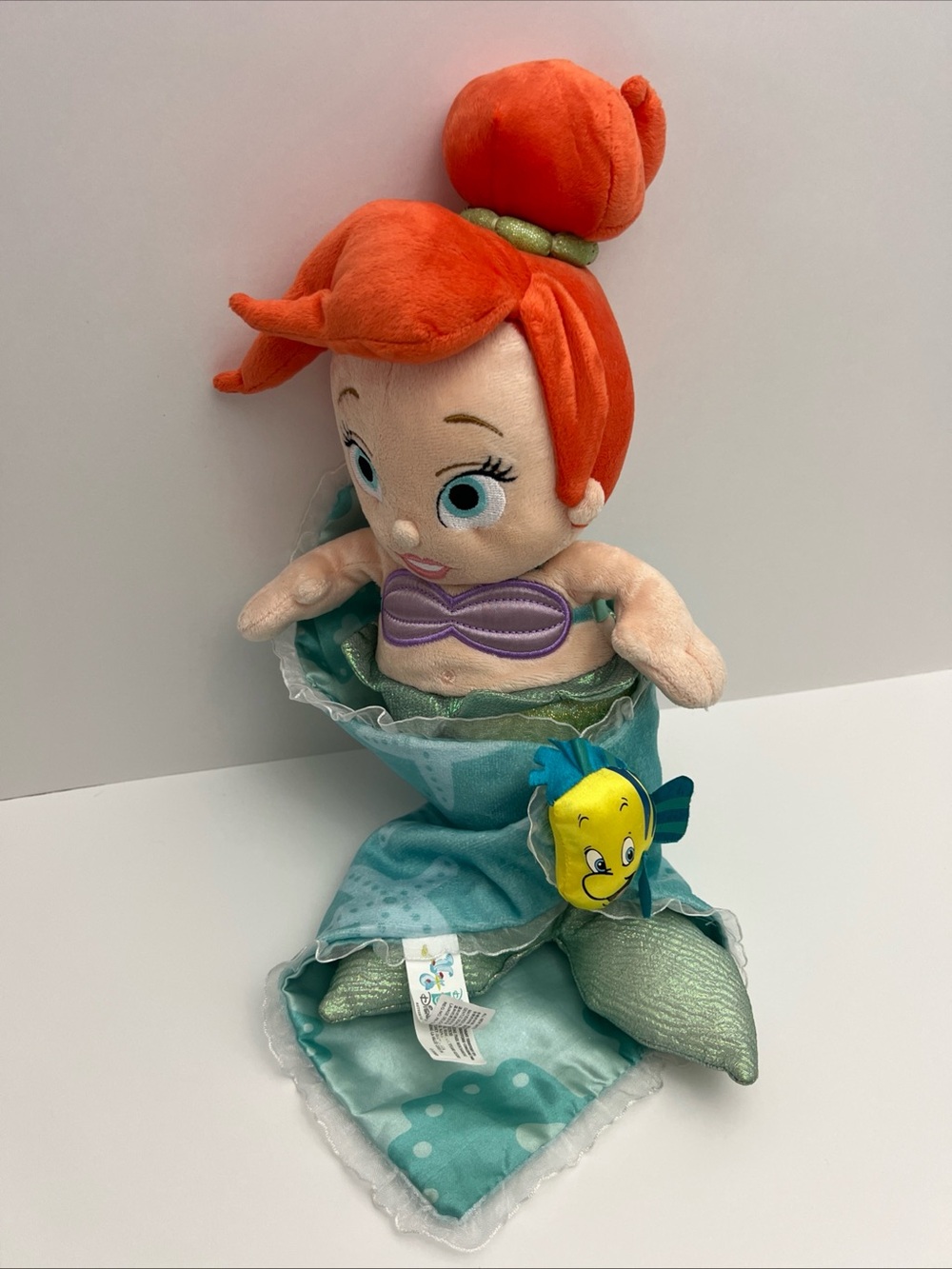 Disney Babies Ariel The Little Mermaid Plush w/ Baby Blanket Pouch Disney Parks